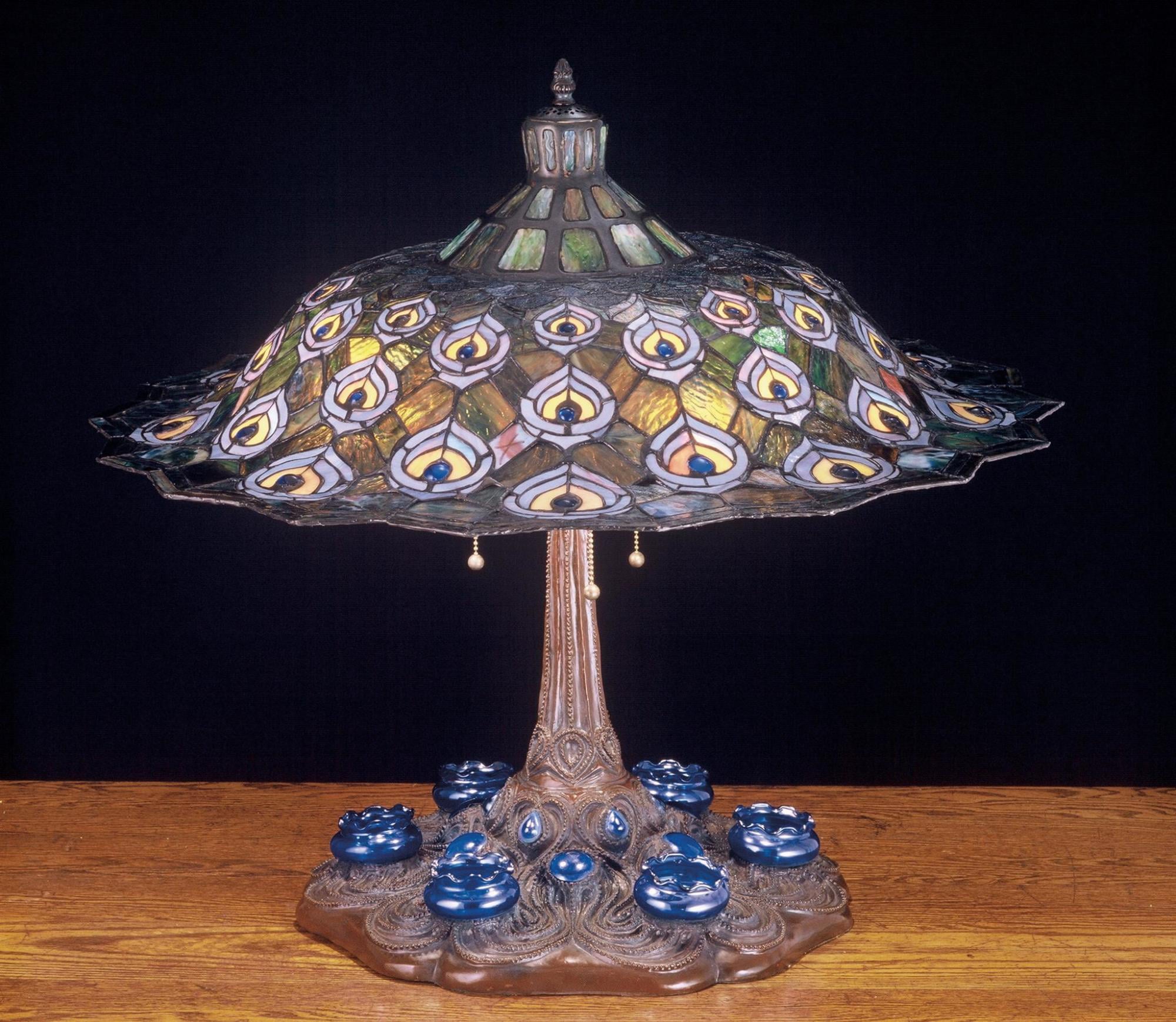 Meyda  49869 Stained Glass /  Accent Table Lamp From The  Peacock