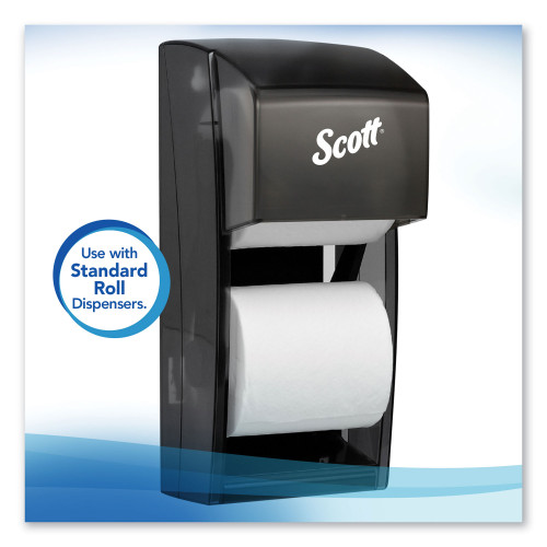 Scott Essential Standard Roll Bathroom Tissue for Business， Septic Safe， 2-Ply， White， 550 Sheets/Roll， 80/Carton (04460)