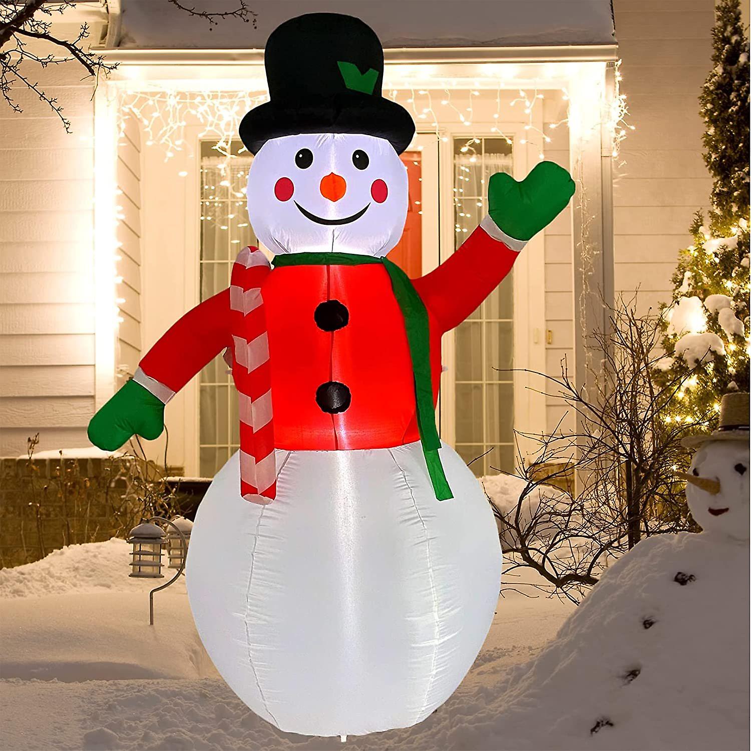 Inflatable Christmas Yard Decorations 8ft Snowman Blow Up Outdoor Decoration With Built-in Led Light For Indoor Outdoor Party Holiday Xmas Garden Lawn