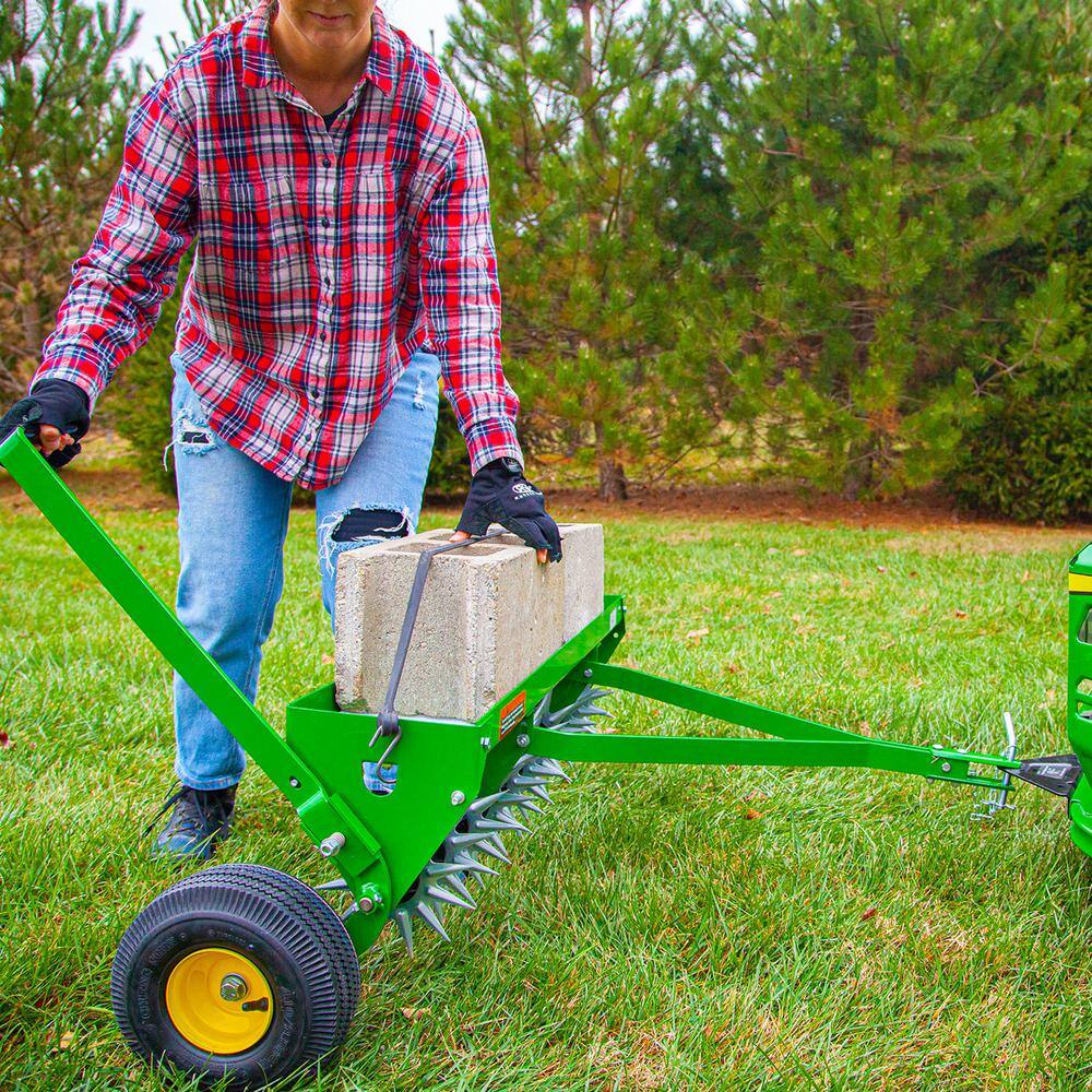 John Deere SAT-400JD 40 in. Tow-Behind Spike Aerator with Transport Wheels and Weight Tray