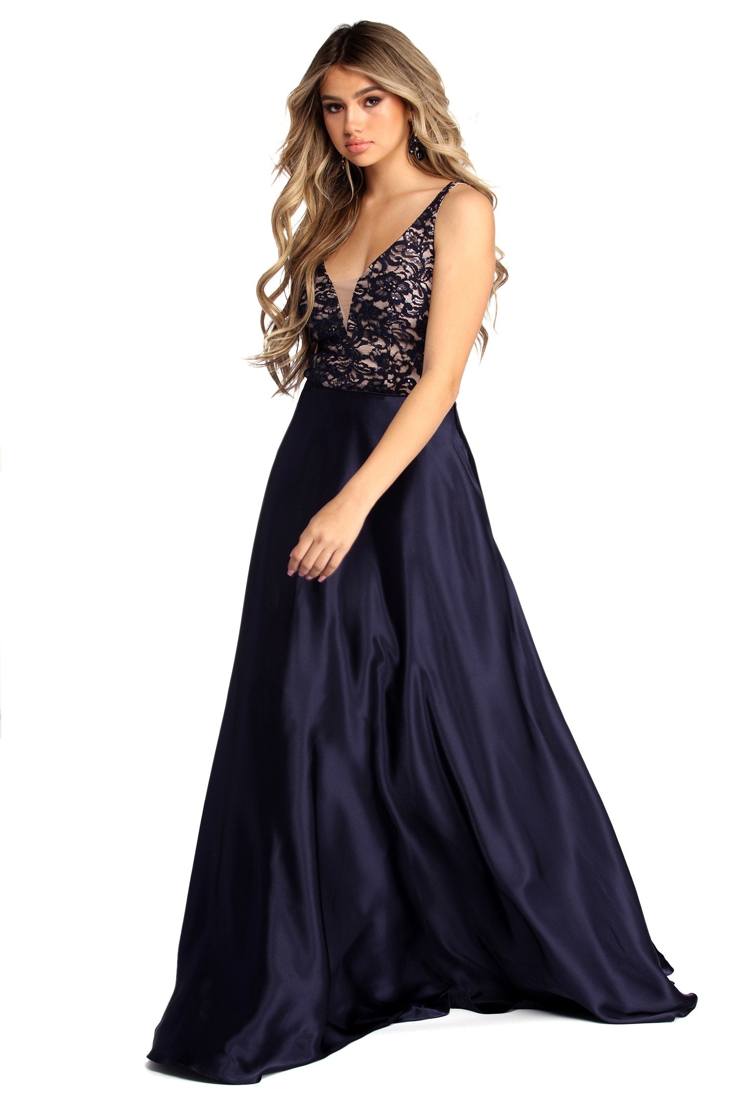 Trina Charming Satin Lace Gown