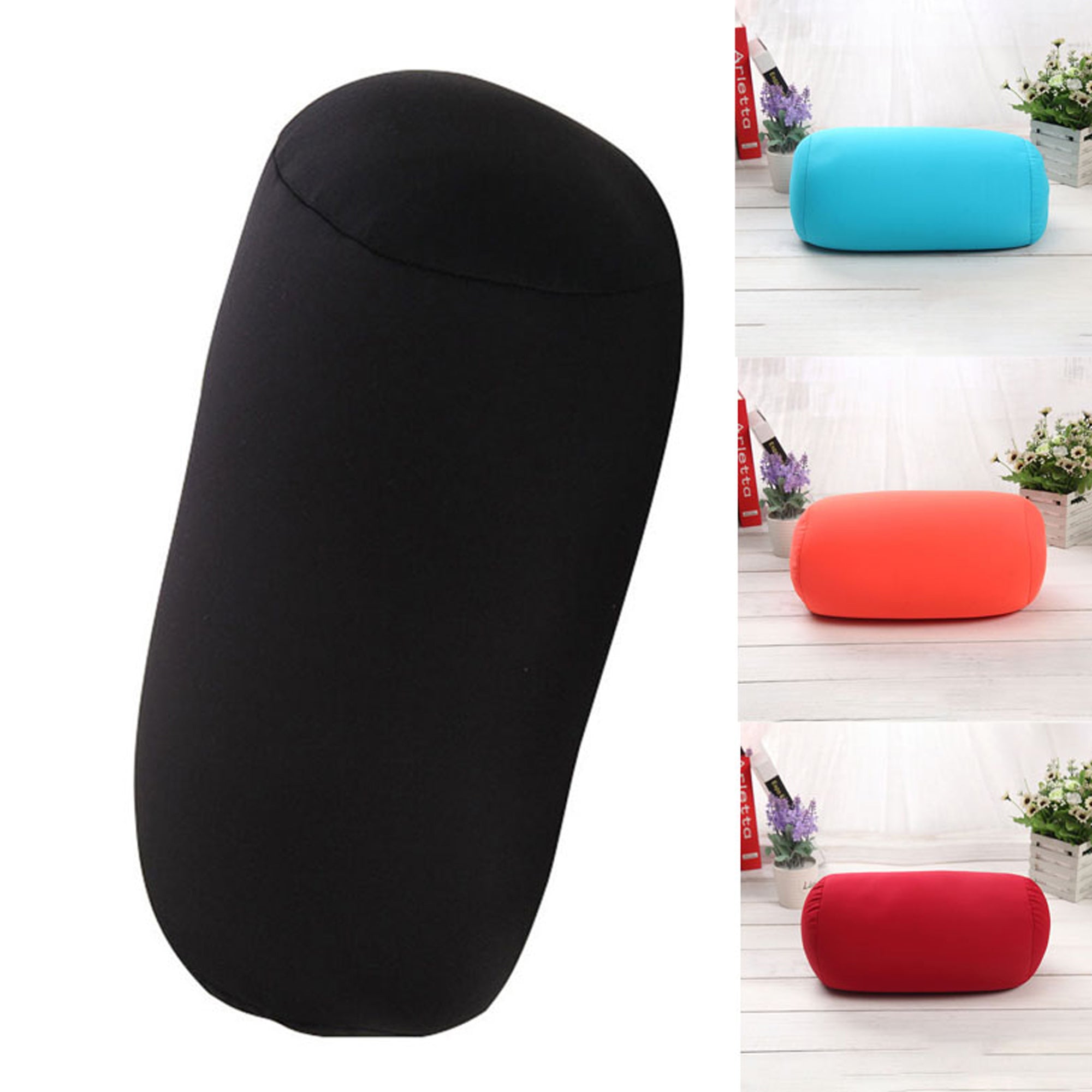 Meihuida Creative Soft Micro Bead Roll Car Cushion Neck Head Leg Back Support Bolster Bed Pillow
