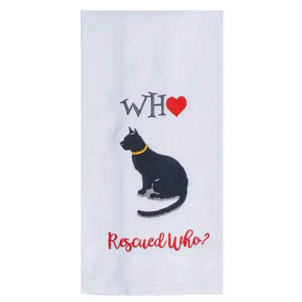 Kay Dee Designs Rescue Cat Embroidered Dual Purpose Towel