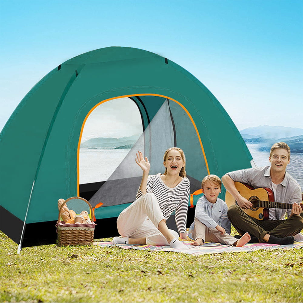 Instant Automatic pop up Camping Tent, 3-4 Persons Lightweight Tent, UV Protection, Perfect for Beach, Outdoor, Traveling, Hiking, Camping, Hunting, Fishing