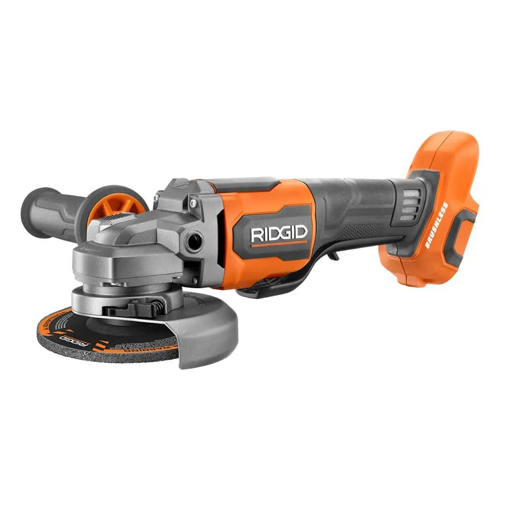 RIDGID 18V Brushless Cordless 4-1/2 in. Paddle Switch Angle Grinder (Tool Only) R86047B