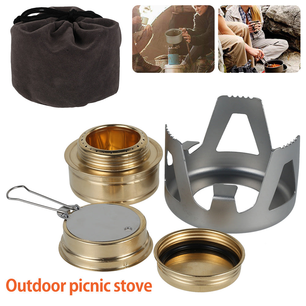 "Everso Portable Outdoor Mini Alcohol Stove Burner Ultralight Camping Cookware Set for Outdoor Camping, Hiking, Backpacking, Picnic"