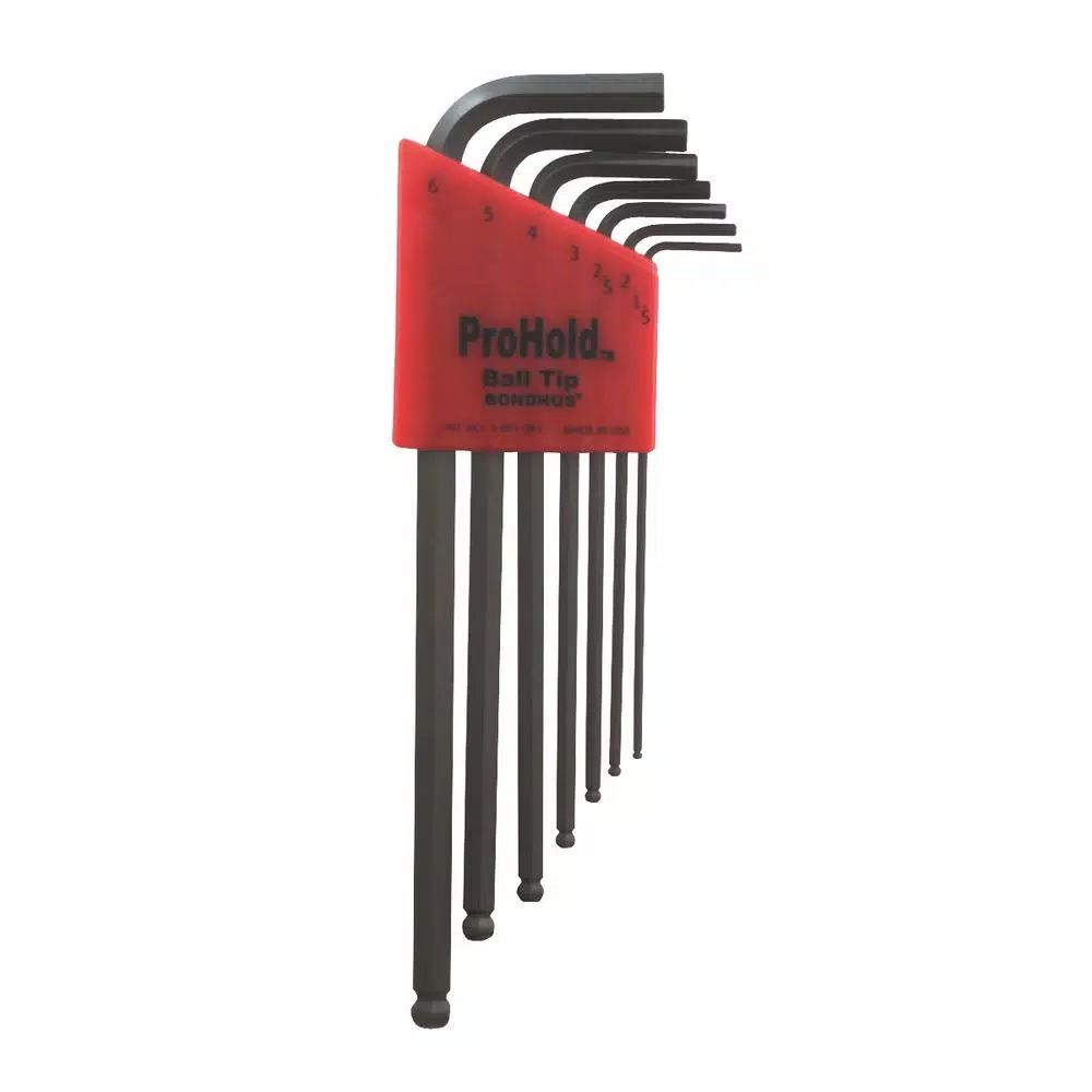 Bondhus Metric ProHold Ball End L-Wrench Set with ProGuard Finish (7-Piece) and#8211; XDC Depot