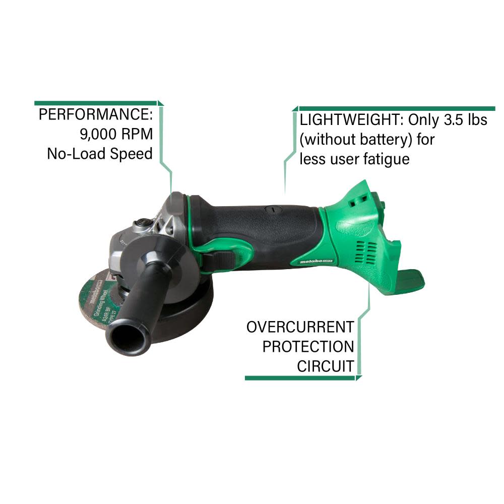 Metabo HPT 18V Lithium Ion 4 1/2 Angle Grinder Bare Tool