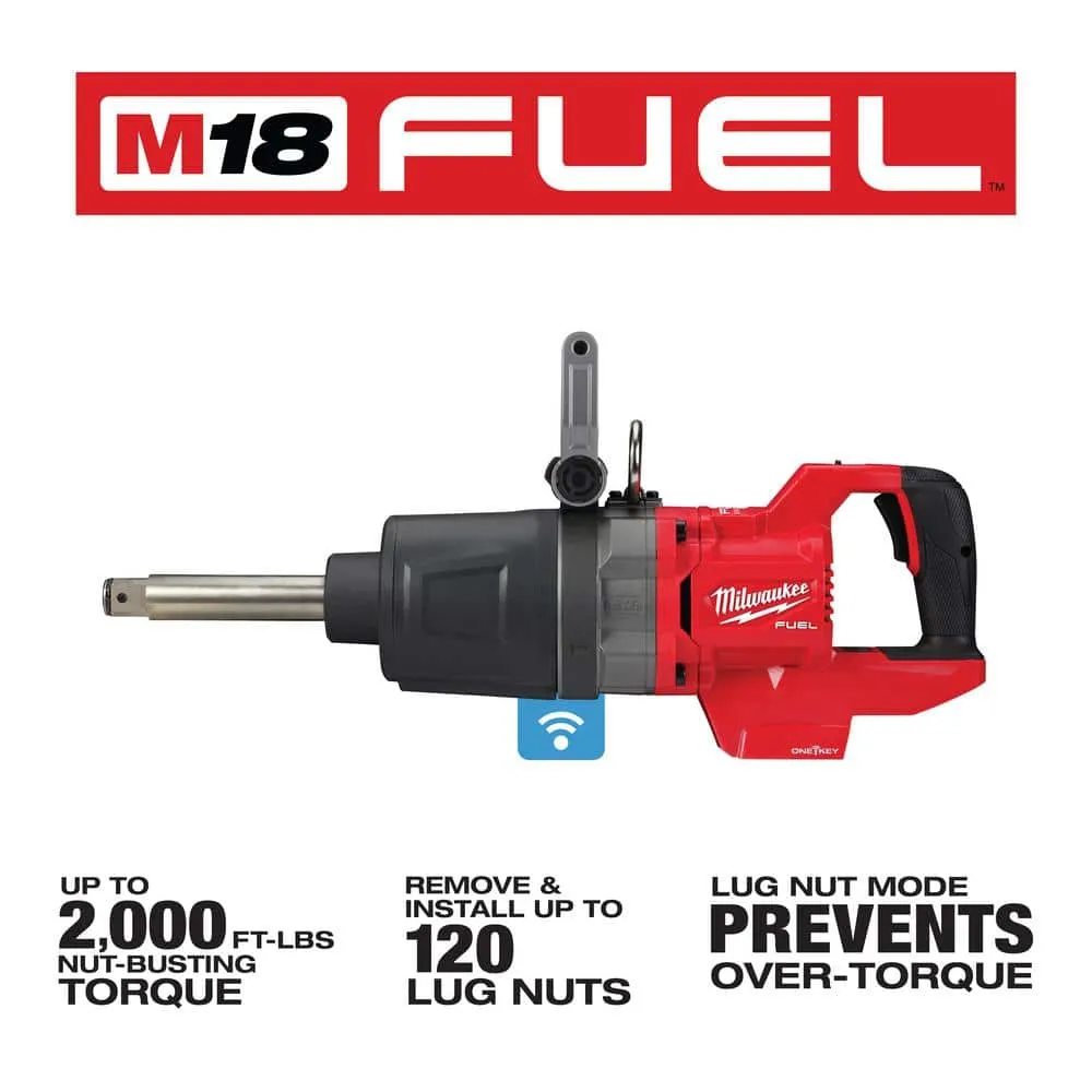 Milwaukee M18 FUEL 18V Lithium-Ion Brushless Cordless 1 in. Impact Wrench Extended Reach D-Handle (Tool-Only) 2869-20