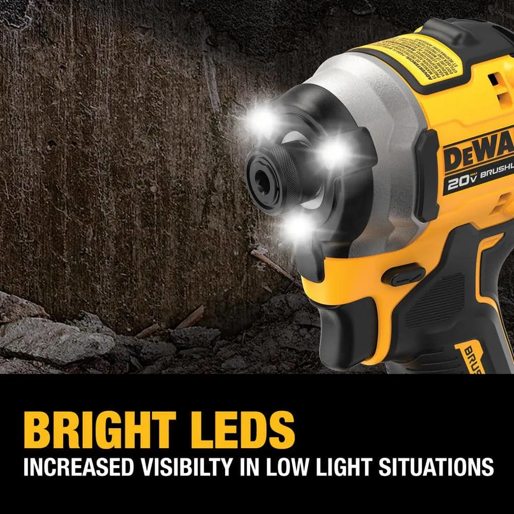 DEWALT ATOMIC 20V MAX Cordless Brushless Compact 1/4 in. Impact Driver (Tool Only) DCF850B
