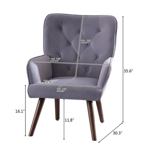 Simple Backrest Pull Point Flannel accent chair Indoor Lounge Chair