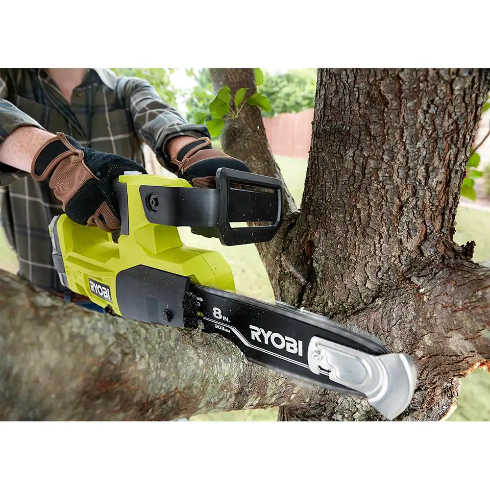 RYOBI P20310-AC ONE+ 18V 8 in. Cordless Battery Pole Saw and 8 in. Pruning Saw Combo Kit with Extra Chain， 2.0 Ah Battery， and Charger