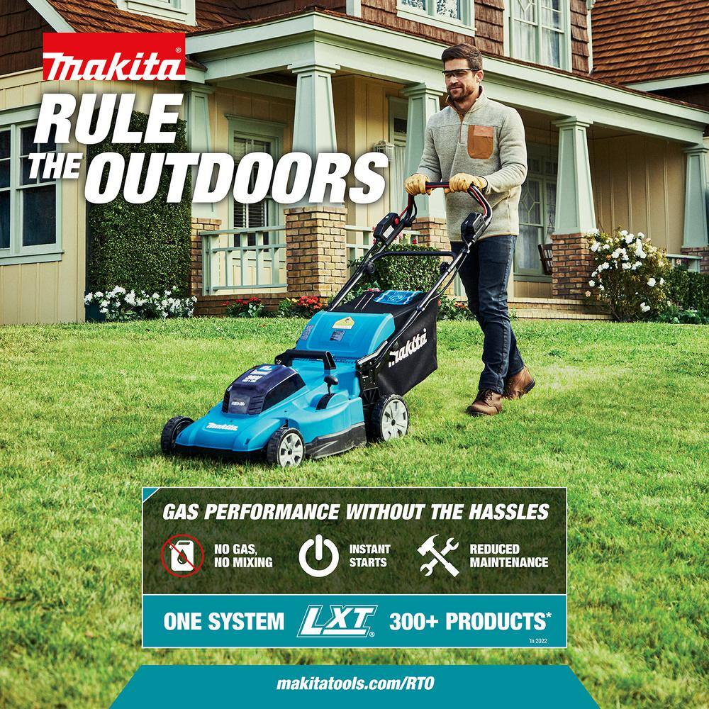 Makita 18-Volt X2 (36V) LXT Cordless 21 in. Self-Propelled Lawn Mower Kit (4 batteries 5.0Ah) with bonus 22 in. Hedge Trimmer XML11CT1-XHU02Z
