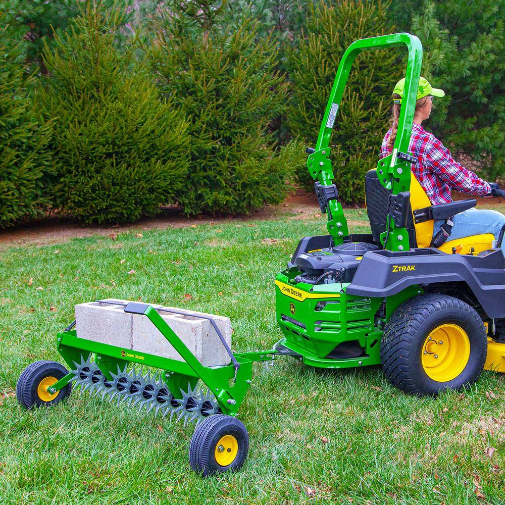 John Deere SAT-400JD 40 in. Tow-Behind Spike Aerator with Transport Wheels and Weight Tray