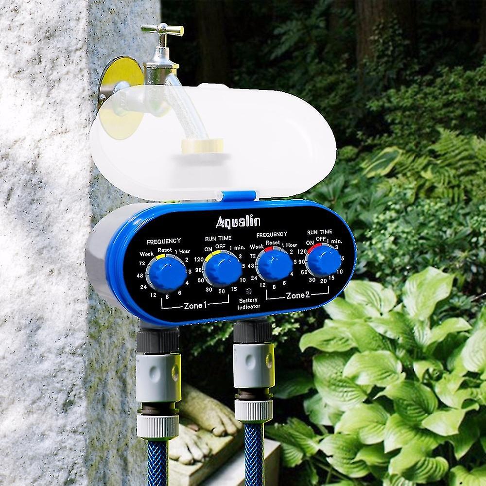 Ball Valve Electronic Automatic Watering Two Outlet Four Dials Water Timer Garden Irrigation Controller For Garden， Yard #21032