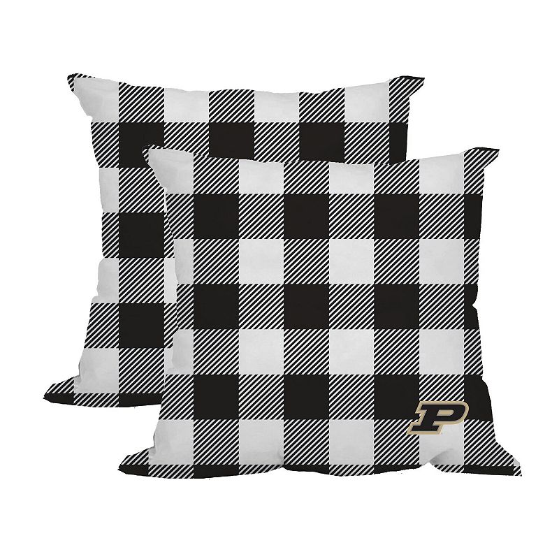 Purdue Boilermakers 2-Pack Buffalo Check Plaid Outdoor Pillow Set