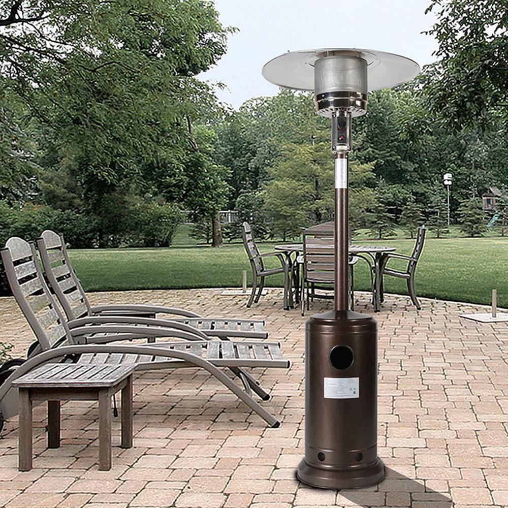 itapo 46000 BTU Bronze Powder Coated Iron Mushroom Propane Outdoor Patio Heater with 2 Smooth-Rolling Wheels S-D59311652