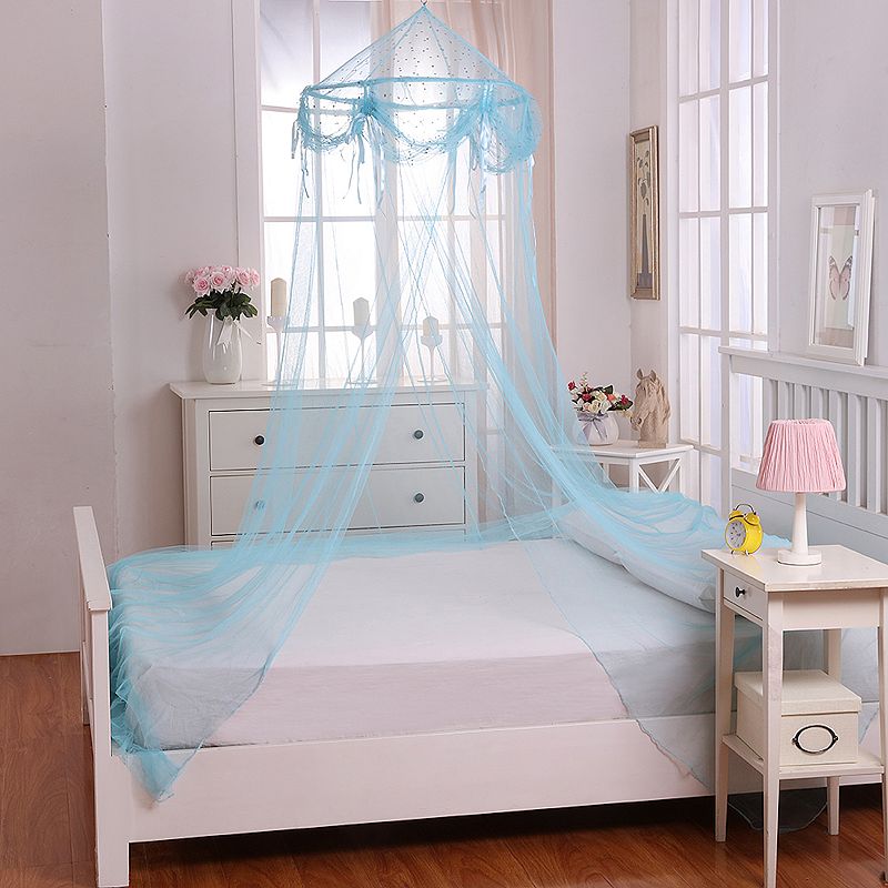 Casablanca Kids Buttons and Bows Sheer Collapsible Hoop Bed Canopy