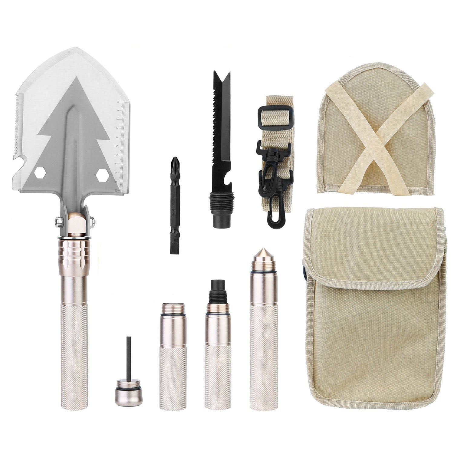 Portable Outdoor Folding Shovel Survival Multifunctional Kit for Camping Hiking