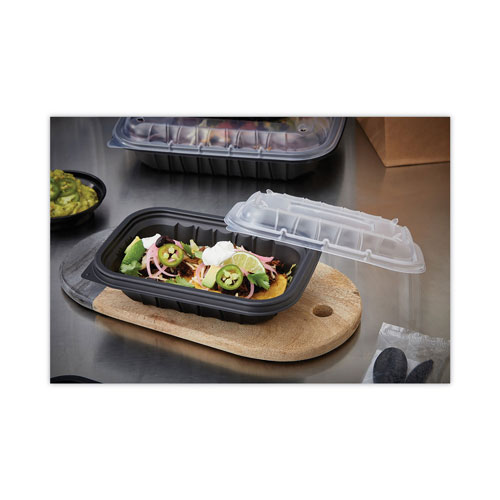 Pactiv EarthChoice Entree2Go Takeout Container | 24 oz， 8.66 x 5.75 x 1.97， Black， 300
