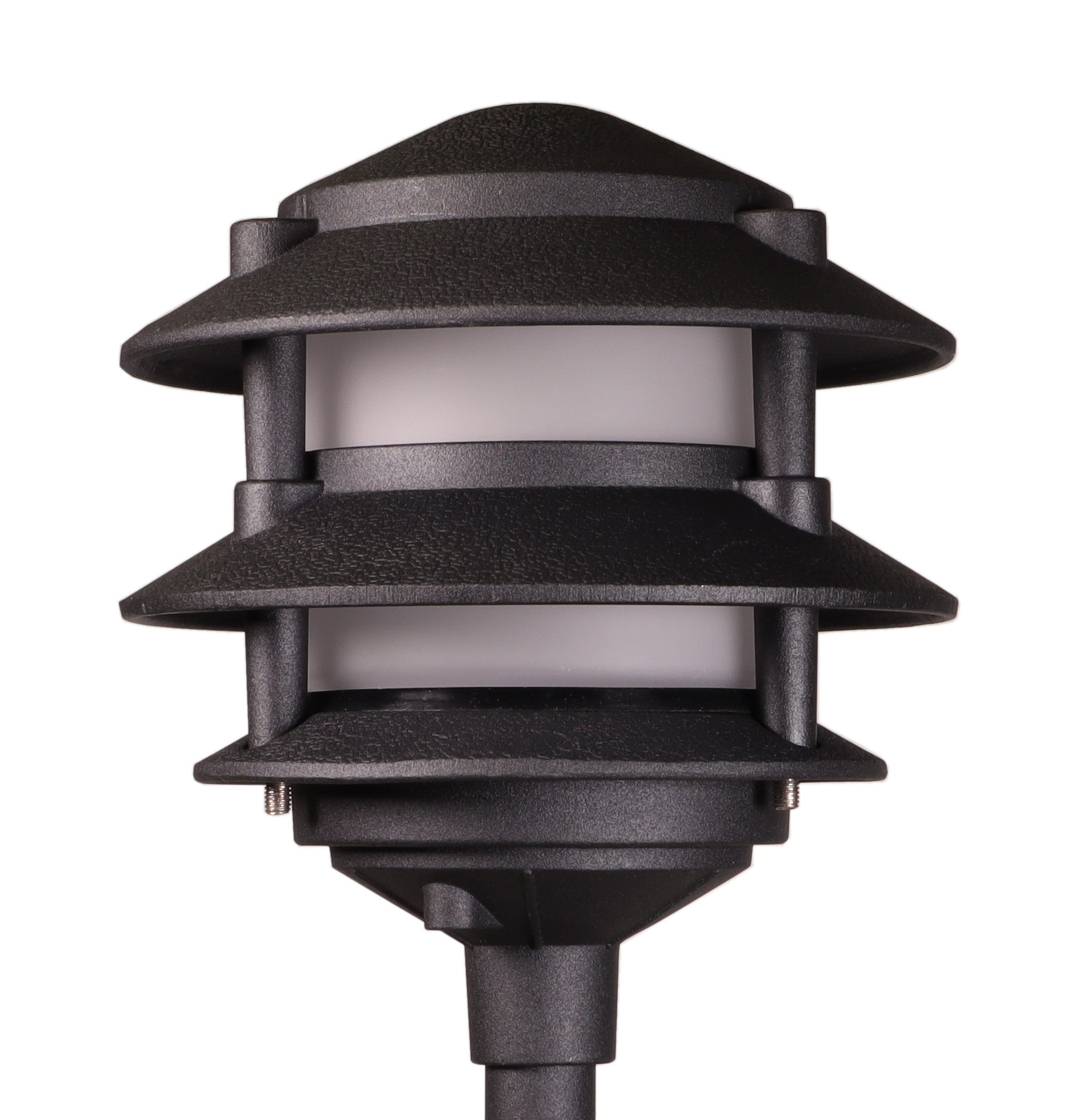 Best Pro Lighting Low Voltage Landscape Light Cast Aluminum 3 Tier Pagoda in Black- BPL302
