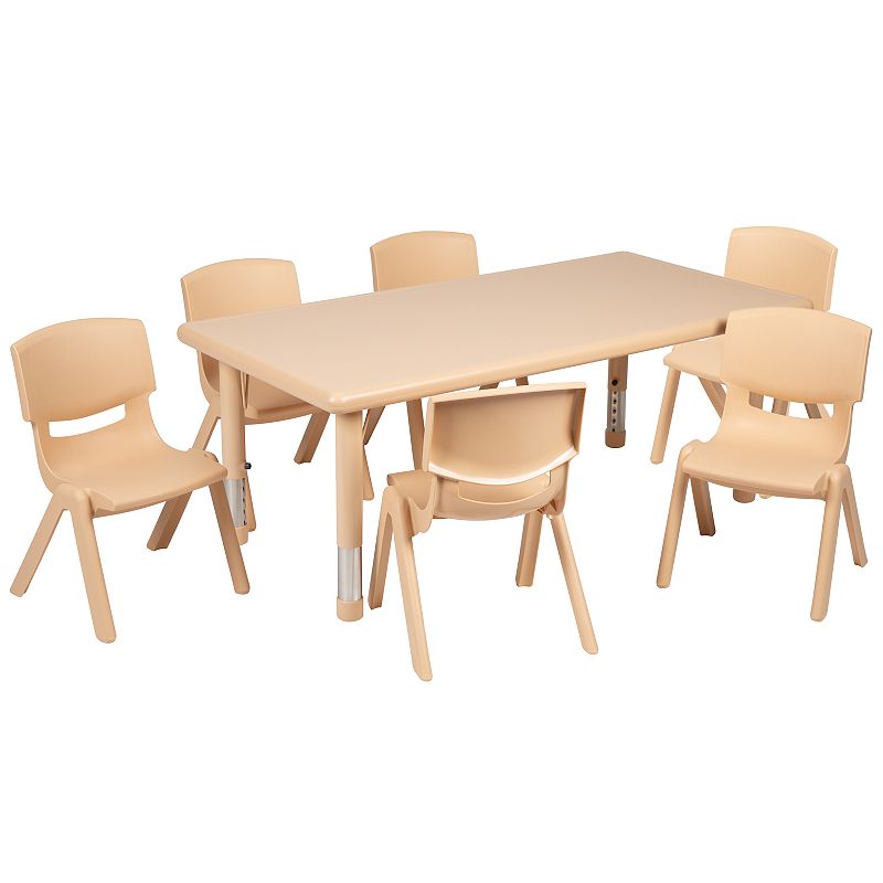 Flash Furniture Emmy Adjustable Activity Table and Chairs 7-piece Set