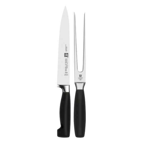 ZWILLING Four Star 2-pc Carving Knife and Fork Set - Stainless Steel