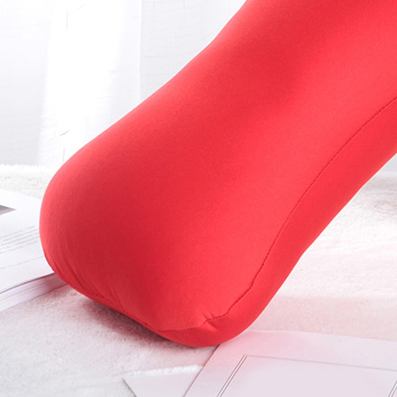 Microbead Back Cushion Neck Support Roll Pillow , 38x20cm Red