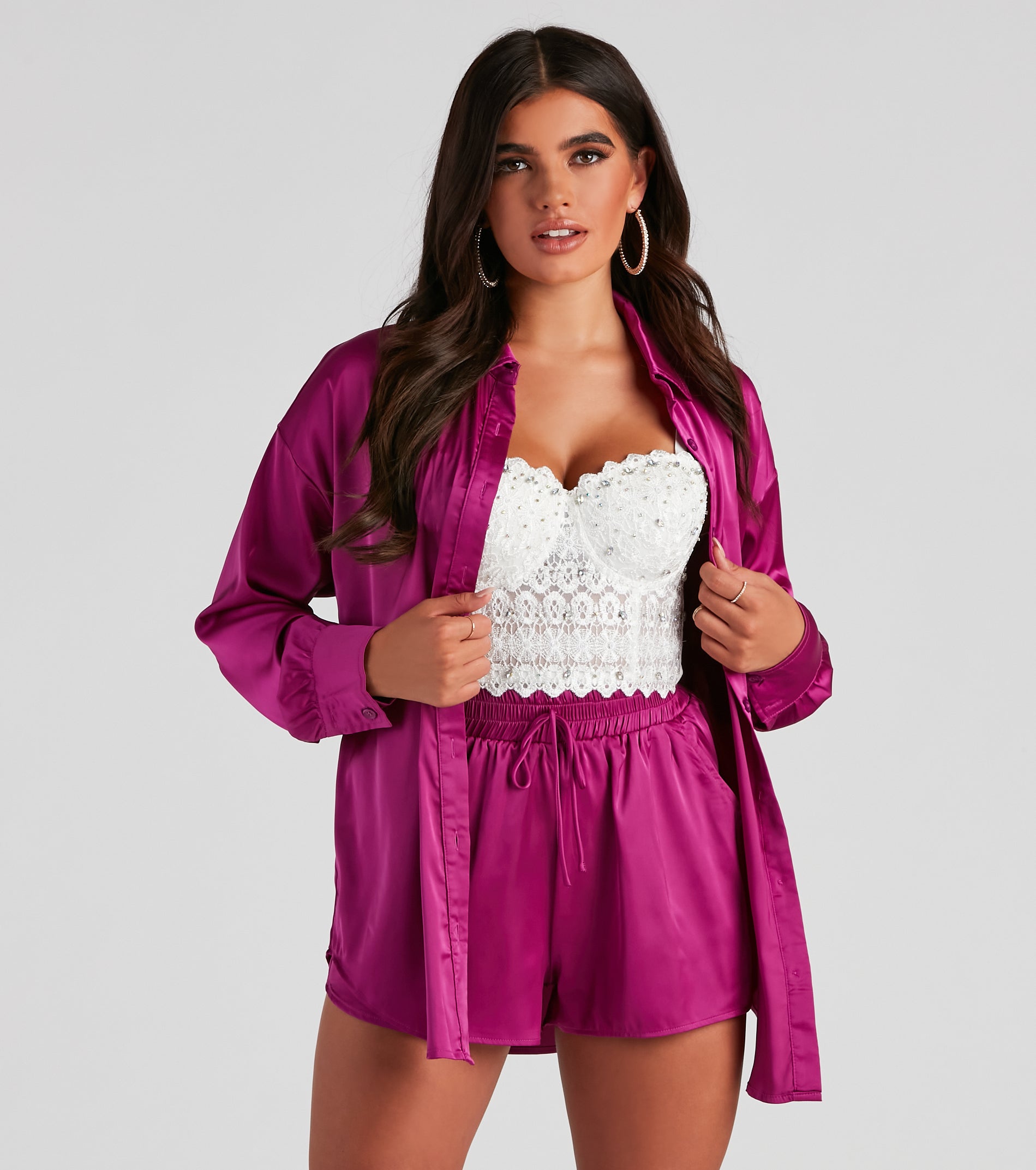 Stylishly Sleek Satin Button Down Top