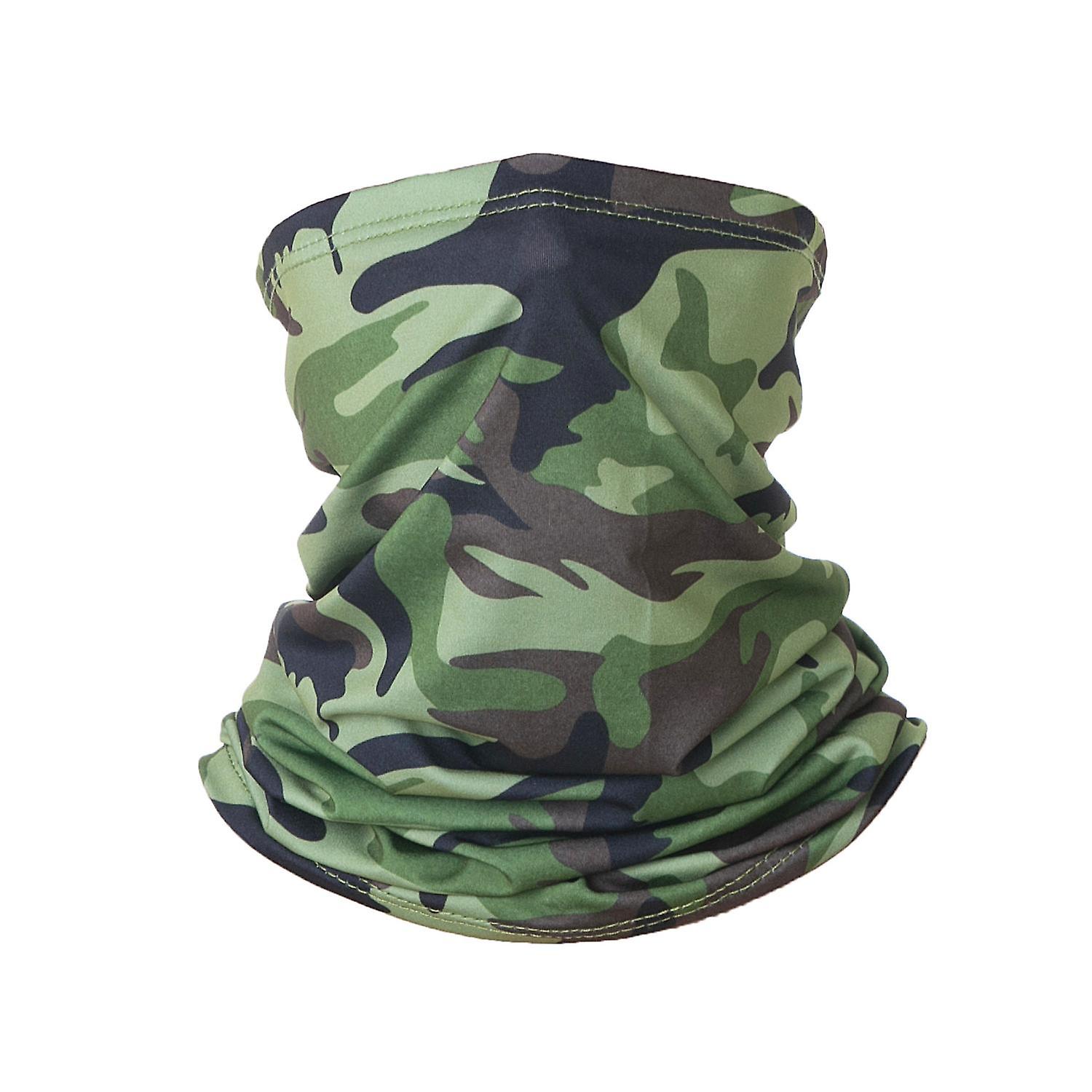(camouflage green) Half Face Mask Cover Neck Tube Snood Balaclava Bandana Scarf Camo
