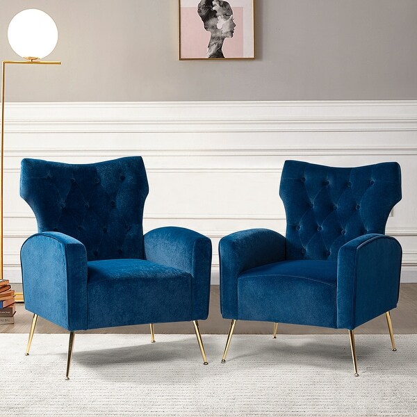 Danita Upholstered Accent Chair with Tufted Back Set of 2 by HULALA HOME