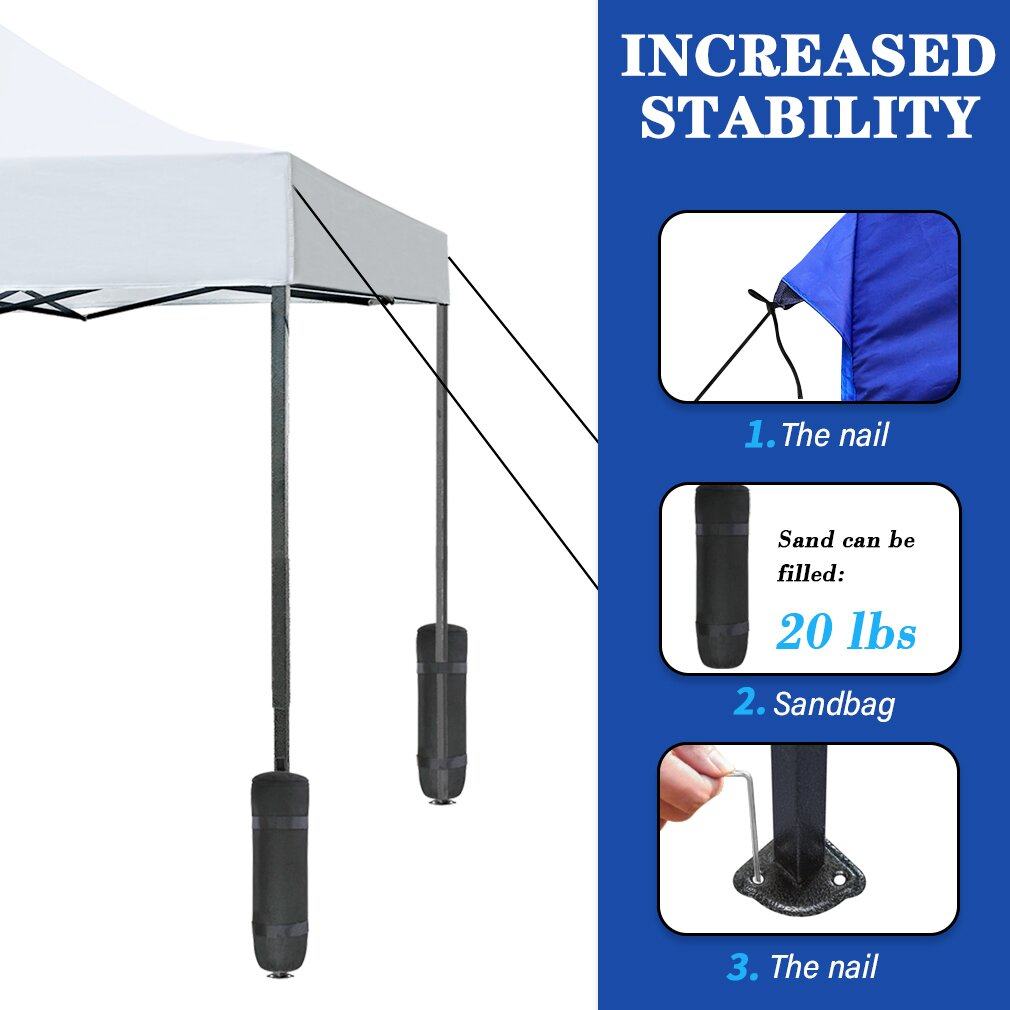YRLLENSDAN 10x10 Pop Up Canopy Tent for Outside, Waterproof Outdoor Tent Canopy Beach Canopy Tents for Parties UV Protection Straight Leg Shade Canopy, White