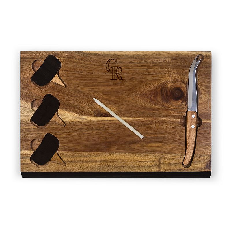 Picnic Time Colorado Rockies Delio Cheese Cutting Board and Tools Set
