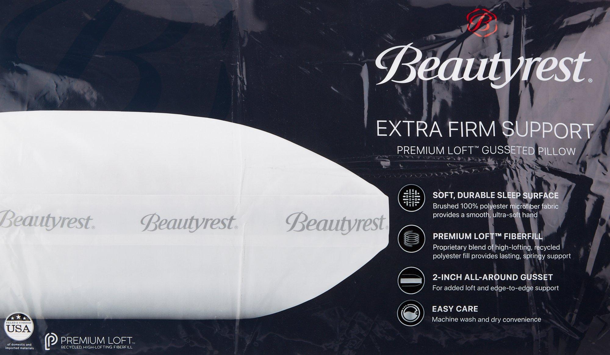 Beautyrest Extra Firm Support Gusseted Pillow King White