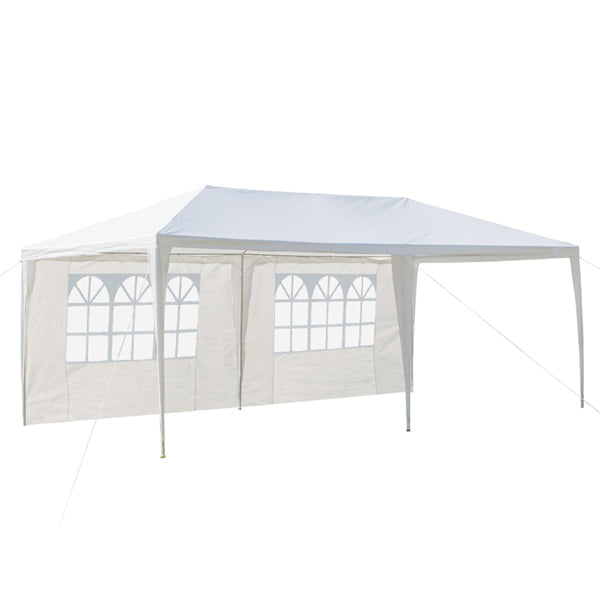 X XBEN Heavy Duty Canopy Event Tent-10'x20' Outdoor White Gazebo Party Wedding Tent, Sturdy Steel Frame Shelter w/4 Removable Sidewalls Waterproof Sun Snow