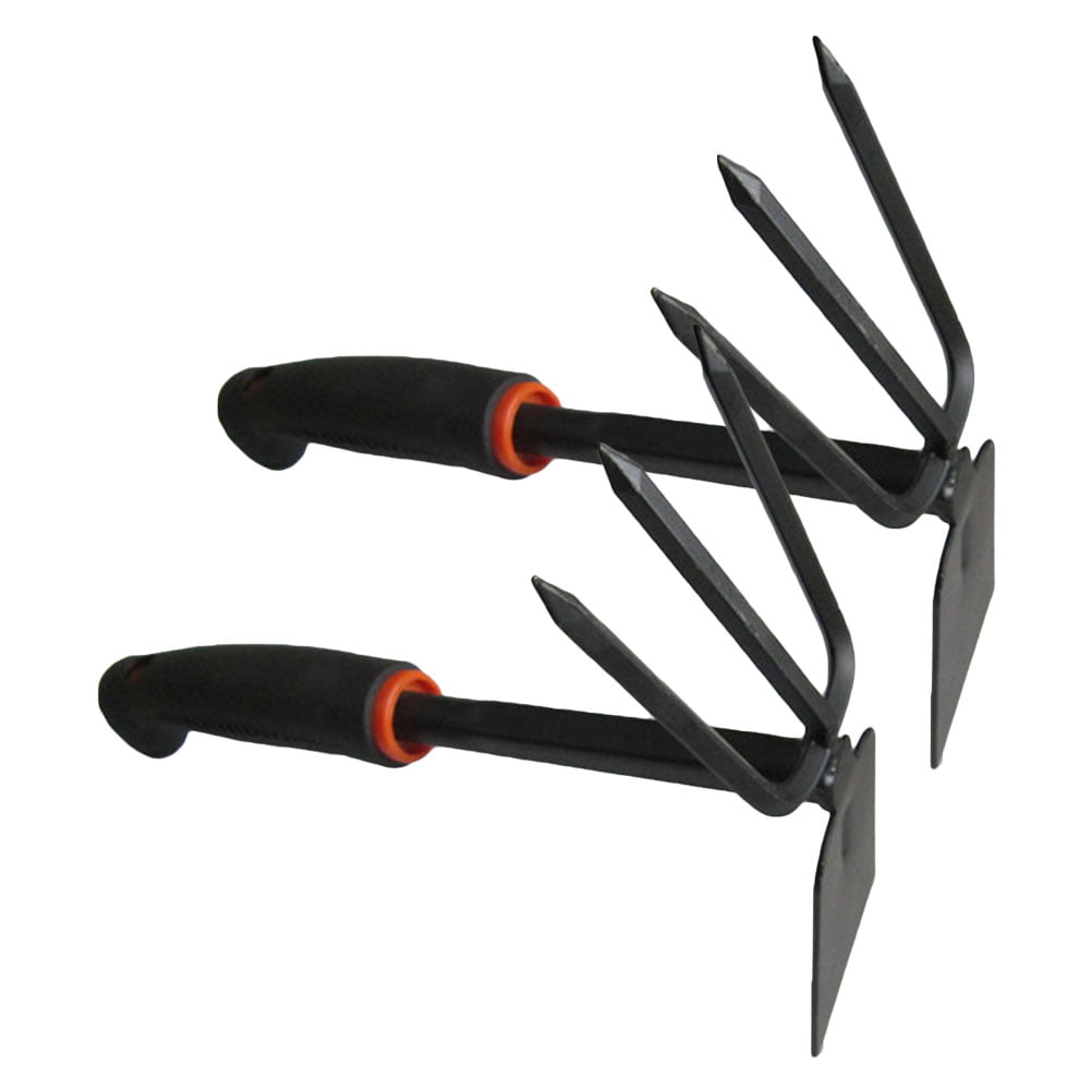 HEMOTON 2 PCS Garden Double Hoes Hand Tools Cultivation Hoe Metal Detecting and Treasure Hunting Tool
