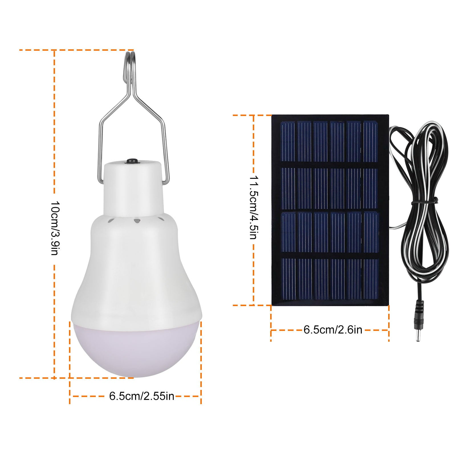 Portable Solar LED Light Bulb， EEEkit Solar Powered Panel LED Lamp Lighting for Outdoor Hiking Fishing Camping Tent Emergency Use， Chicken Coop Lamp Lights