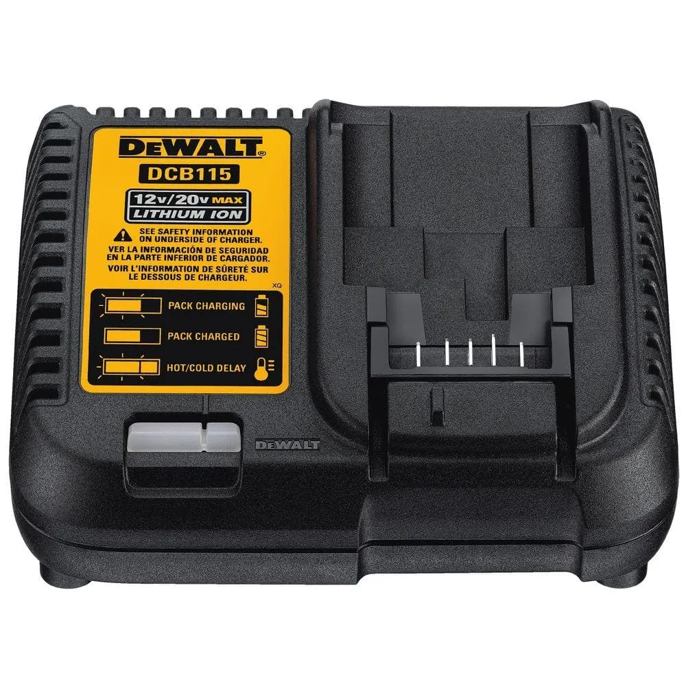 DEWALT 20V MAX XR Premium Lithium-Ion 5.0Ah Battery Pack (2 Pack), Charger and Kit Bag DCB205-2CK