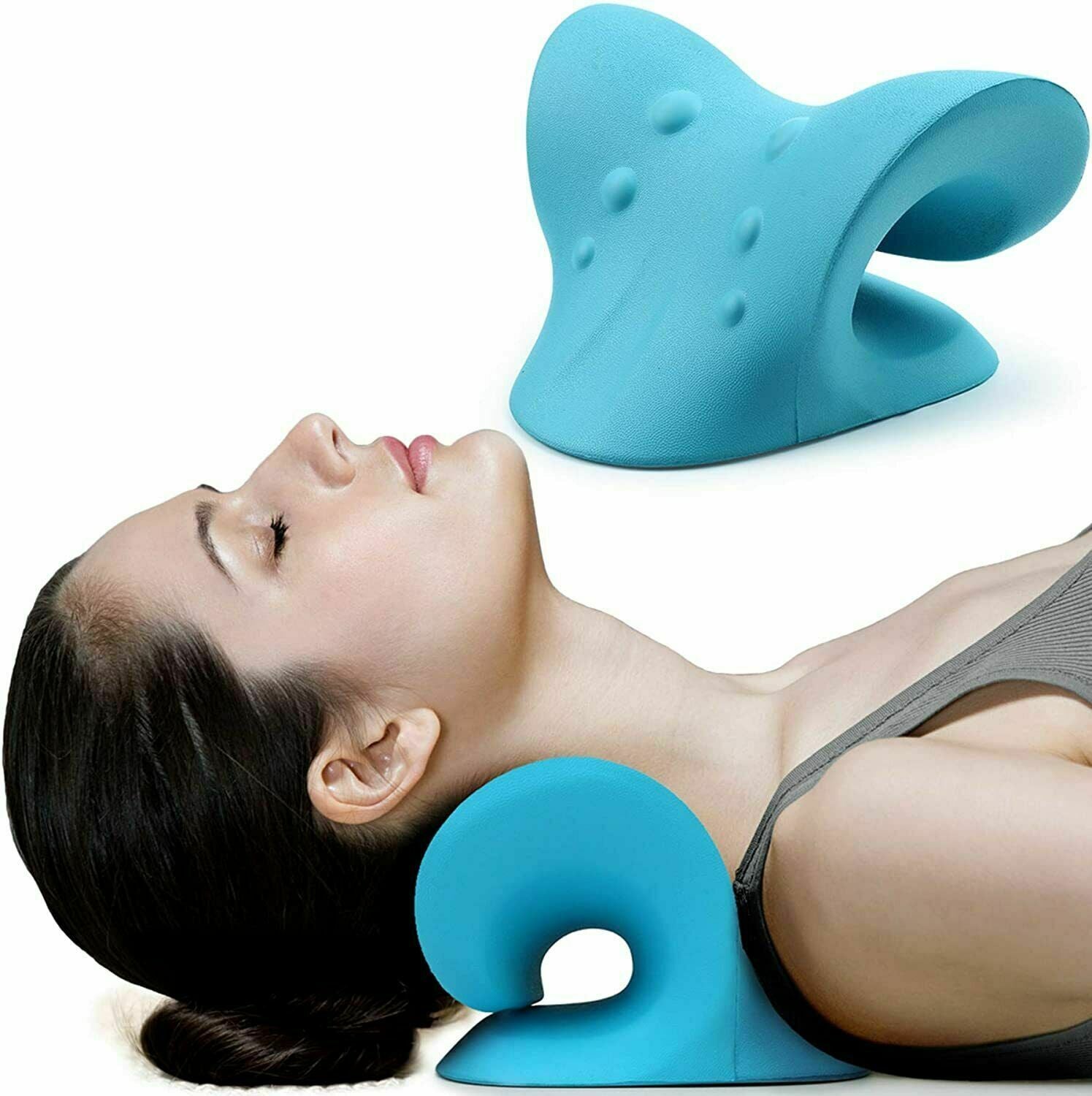 Risewill Chiropractic Pillow Cervical Traction Device for TMJ Pain Relief and Cervical Spine Alignment