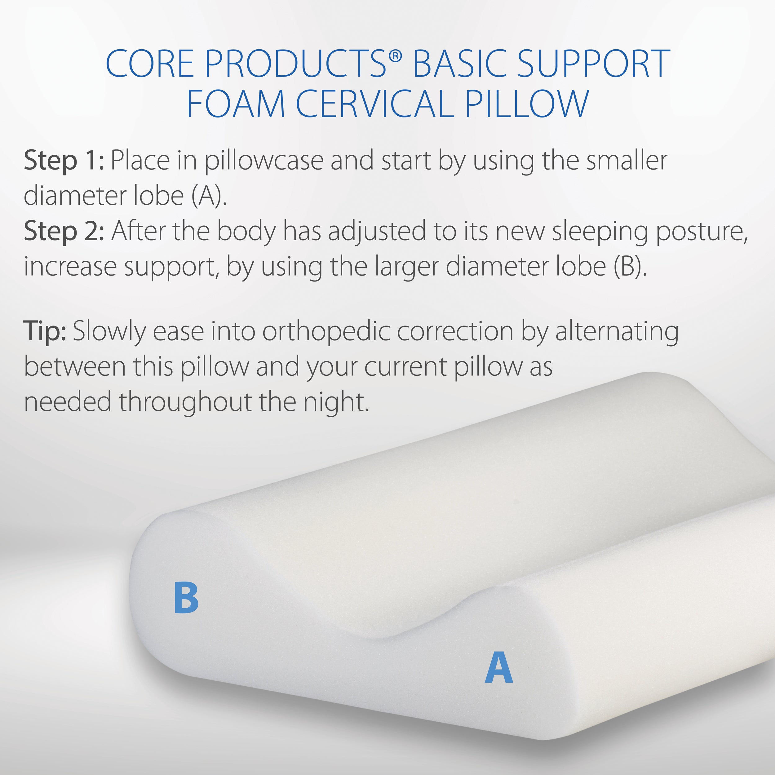 Core Products Basic Support Foam Cervical Pillow - Gentle