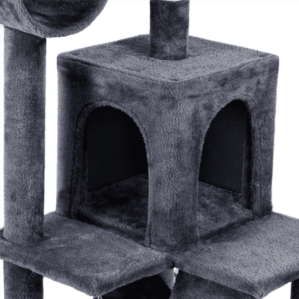 Yaheetech 51-in Cat Tree and Condo Scratching Post Tower， Gray