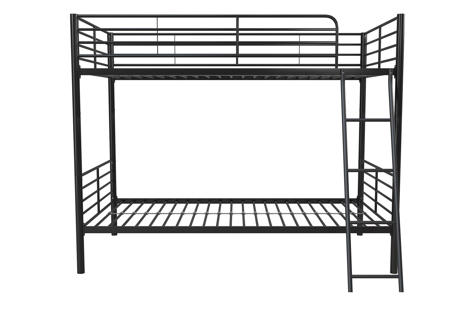 Mainstays Convertible Twin over Twin Metal Bunk Bed, Black