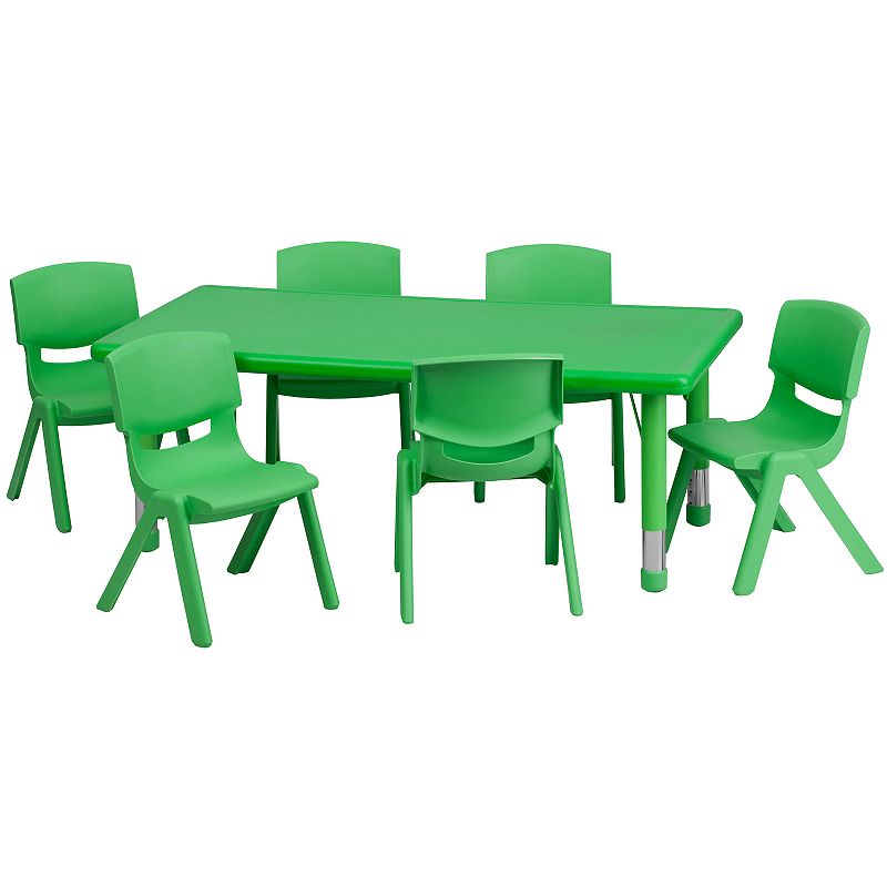 Flash Furniture Emmy Adjustable Activity Table and Chairs 7-piece Set