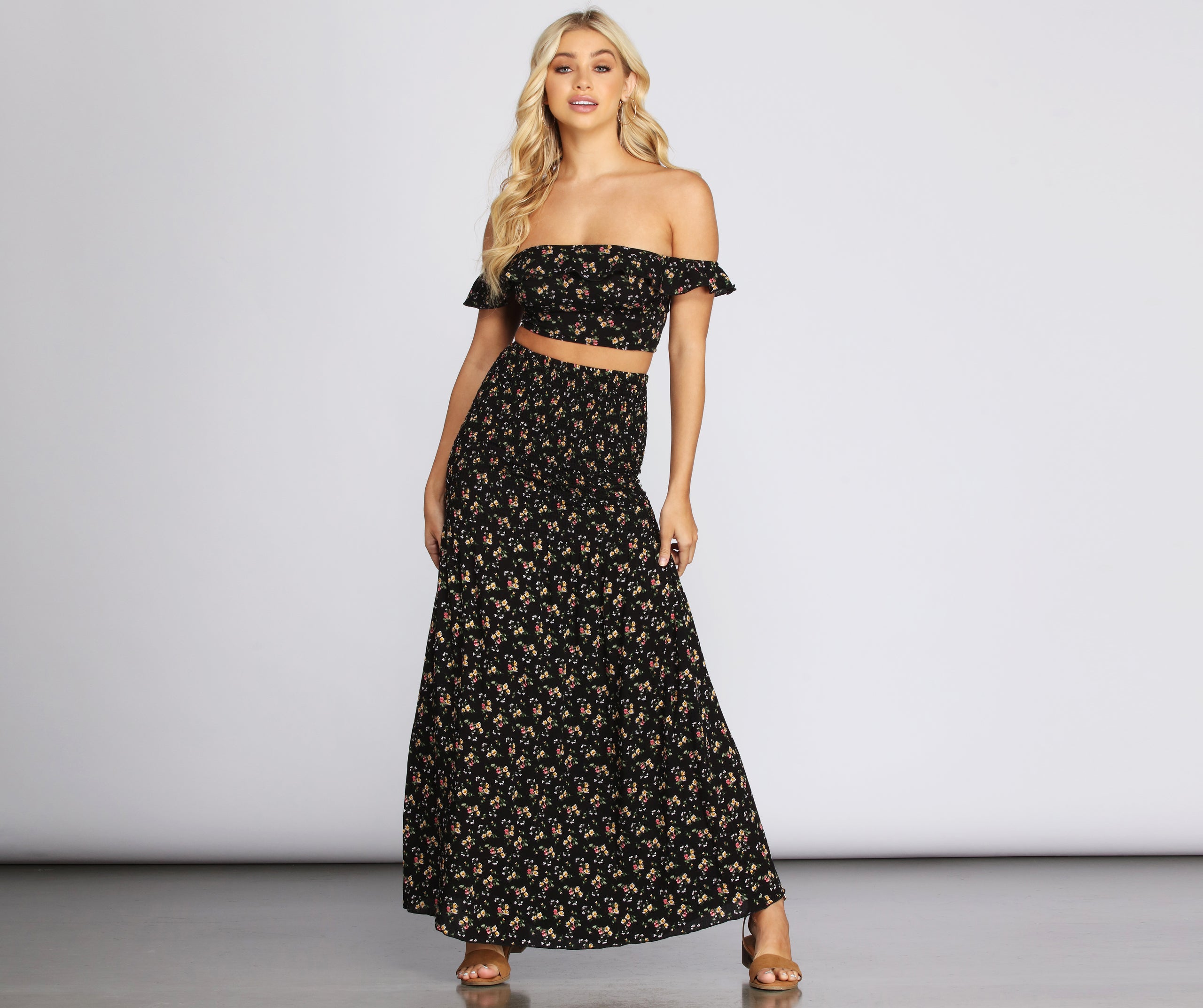 Darling Ditsy Floral Maxi Skirt