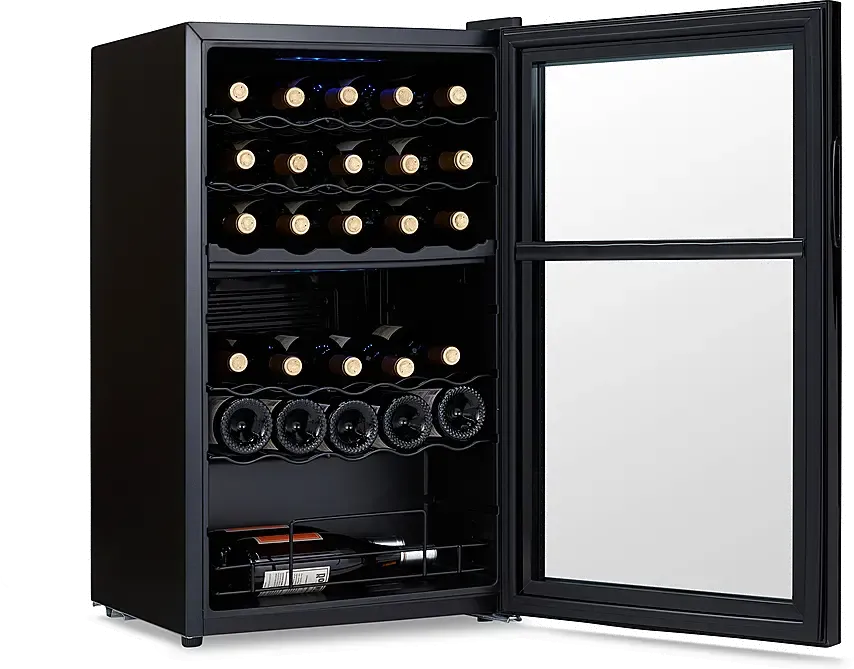 NewAir Shadow Series 33 Bottle Dual Temperature Zone Wine Refrigerator - Black