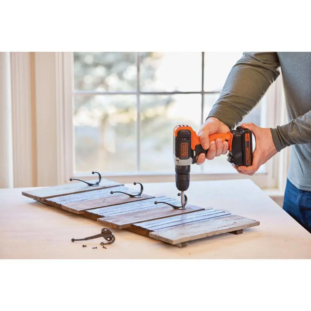 BLACK+DECKER 20V MAX Lithium-Ion Drill with Hand Tool and Accessory Home Project Kit (64 Piece) BCKSB62C1