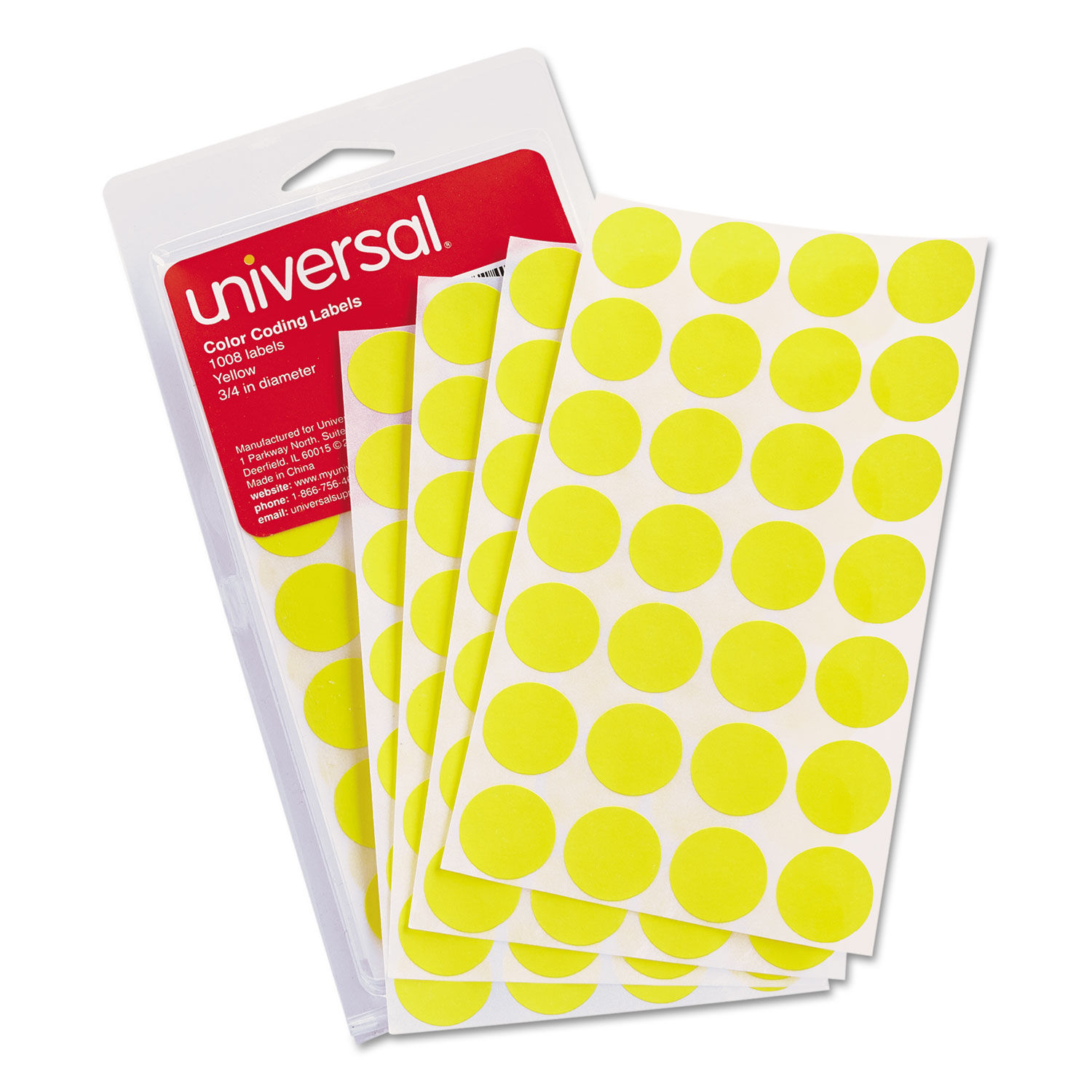 Self-Adhesive Removable Color-Coding Labels by Universalandreg; UNV40114