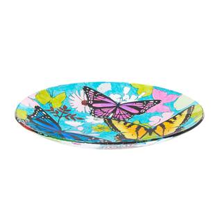 Evergreen Bountiful Butterfly Glass Stake Birdbath ZKR2GB749EC