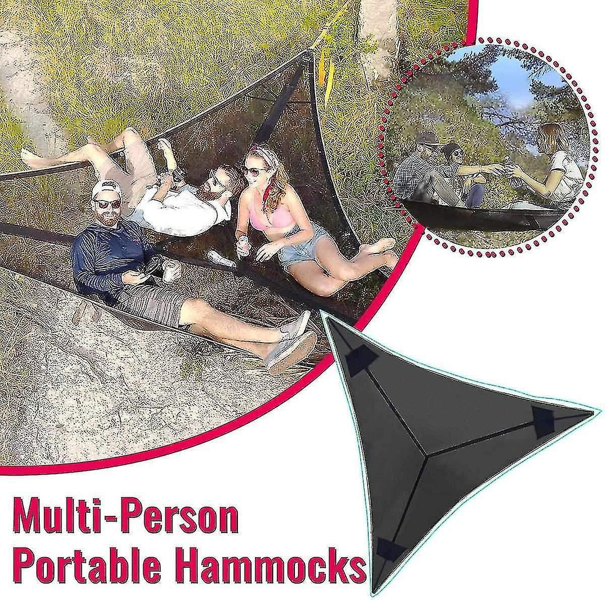 Giant Aerial Camping Hammock， Multi Person Portable Hammock 3 Point， Tree House Air Sky Tent， Outdoo