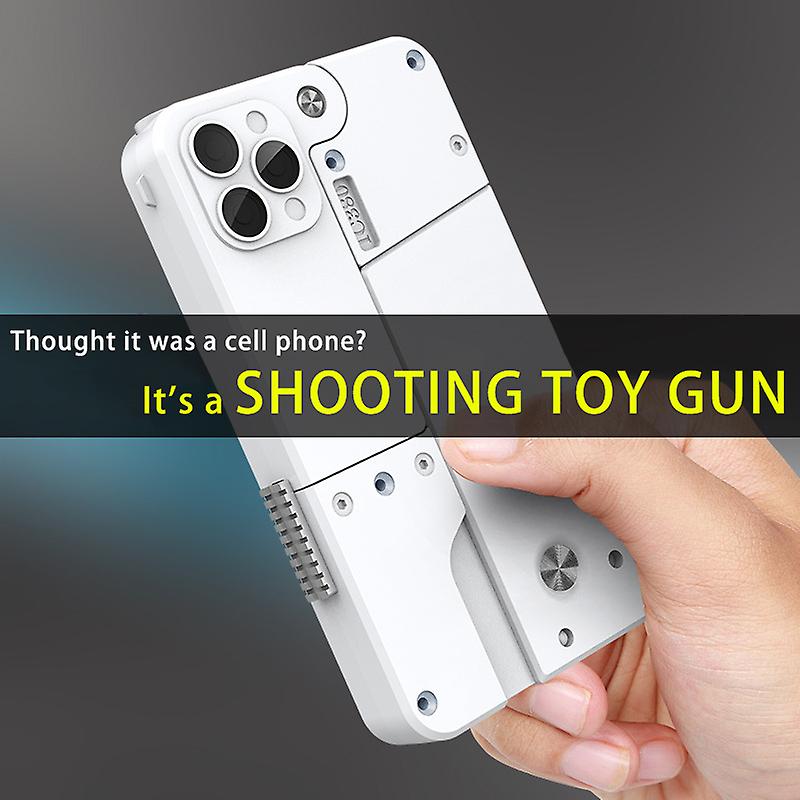 Zk30 Outdoor Sports Toy 2burst Rubber Pistol Mobile Phone Model Bullet Shelling Ic380 Folding Gun Toy Cool Phone 14 Pro Max Gift
